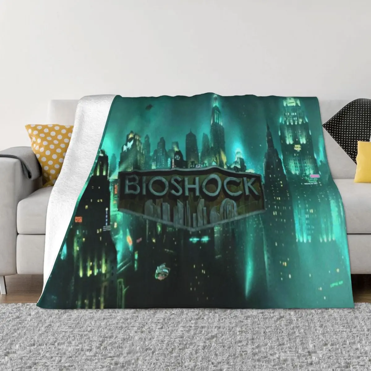 Logo Bioshock Rapture adapté à toutes les saisons, cadeau chaud, une couverture en micro polaire ultra douce