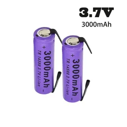 14500 Lithium Battery ICR 3.7V 3000mAh Rechargeable Battery LED Flashlight Soldered Nickel Sheet Battery Electronic Equipment