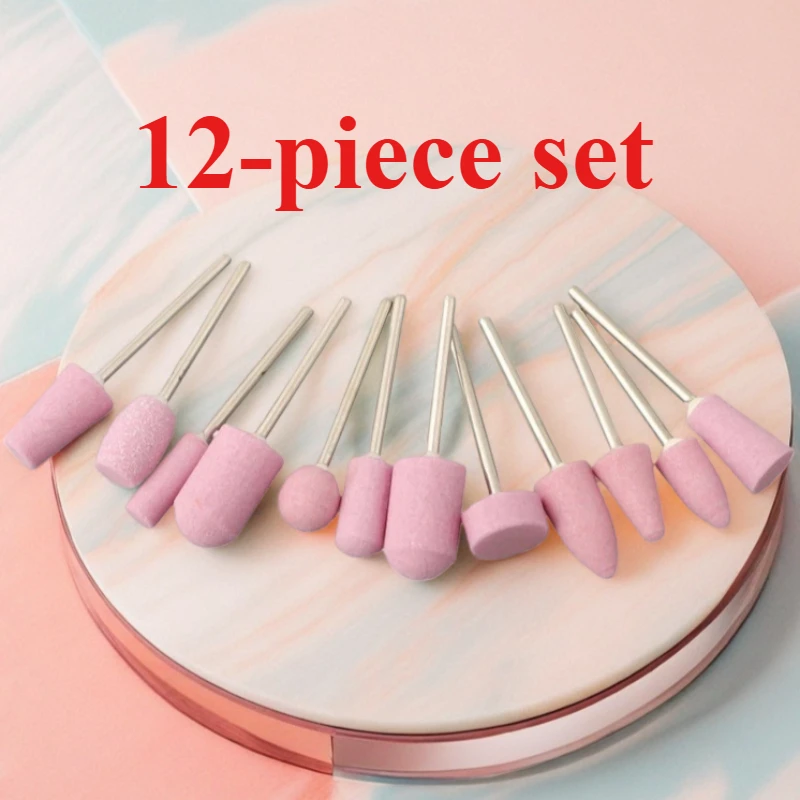 12Pcs Mounted Grinding Stone Set 2.35mm Shank Rotary Tool Bits for Polishing Metal Wood Jewelry Making DIY
