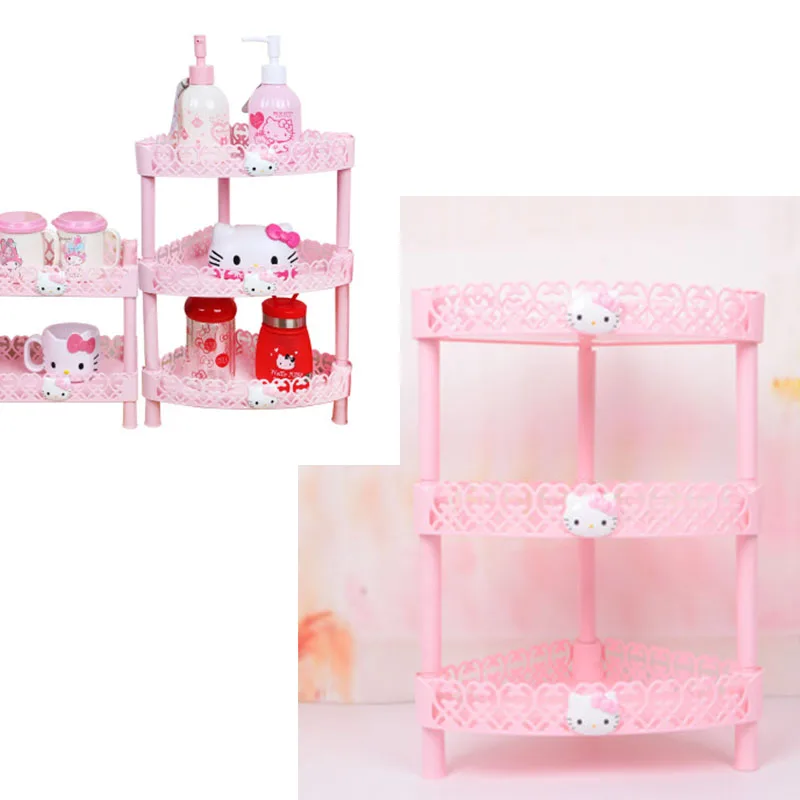 

Anime Hello Kitty Multi-layer Plastic Storage Rack Kitchen Desktop Storage Storage Rack Bathroom Sink Organizer Racks Decor Toy