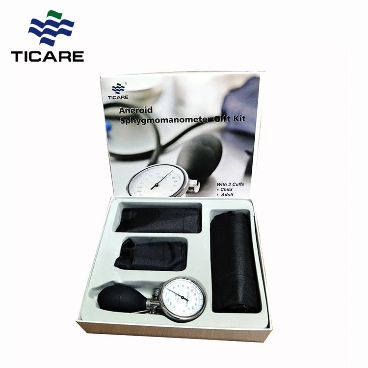 ISO CE Certification Aneroid Cuff Blood Pressure Monitor with Custom Gift Set Latex Nylon/cuff Adult