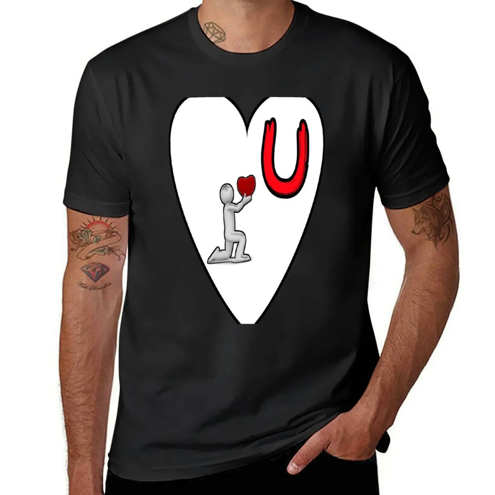I love you ,love,rose T-Shirt cute tops summer tops sports fans vintage clothes Men's clothing