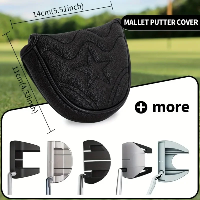 قطعة واحدة من غطاء رأس نادي الجولف بتصميم على شكل نجمة سوداء - غطاء حماية متين، أنيق وعملي، إكسسوارات جولف