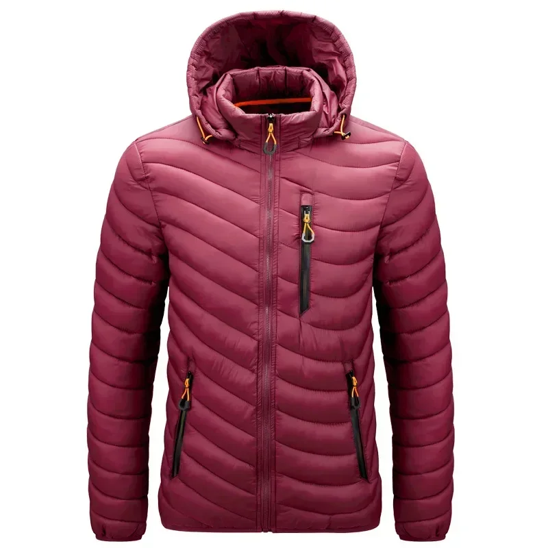Men M To 6XL Fleece Lined Thick Cotton Coat Slim Fit Style Lightweight Hooded Windbreaker Parkas Daily Outdoor Sports Clothing
