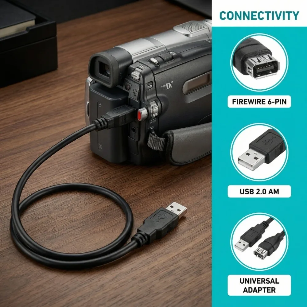 

6 Pin Female to USB 2.0 AM Firewire 1394 Adapter Plug and Play Flexible Cable USB 2.0 Adapter Firewire to USB Cable