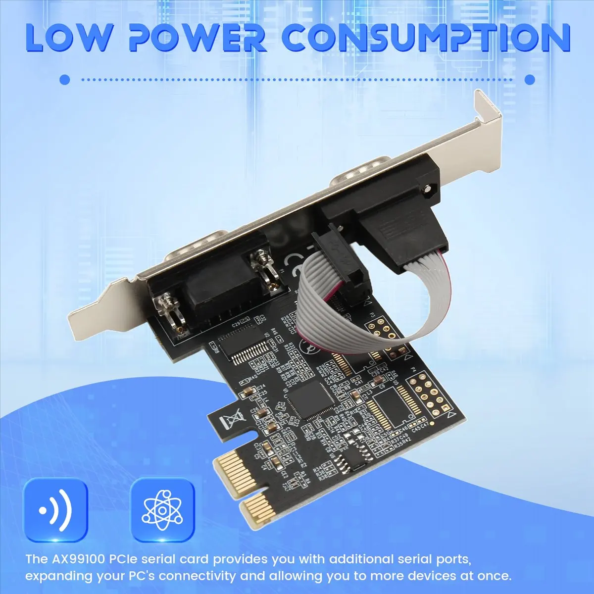 مستقر- AX99100 Chipest RS232 Serial COM & DB25 Printer منفذ متوازي LPT إلى PCI Riser Card محول للكمبيوتر المكتبي