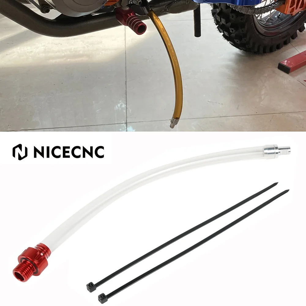 NICECNC M14X1.5 25cm Oil Drain Tool Motocross For Beta Xtrainer 300 2015-2022 For BETA RR 2 stroke 4 stroke 125-498 10-22 Red