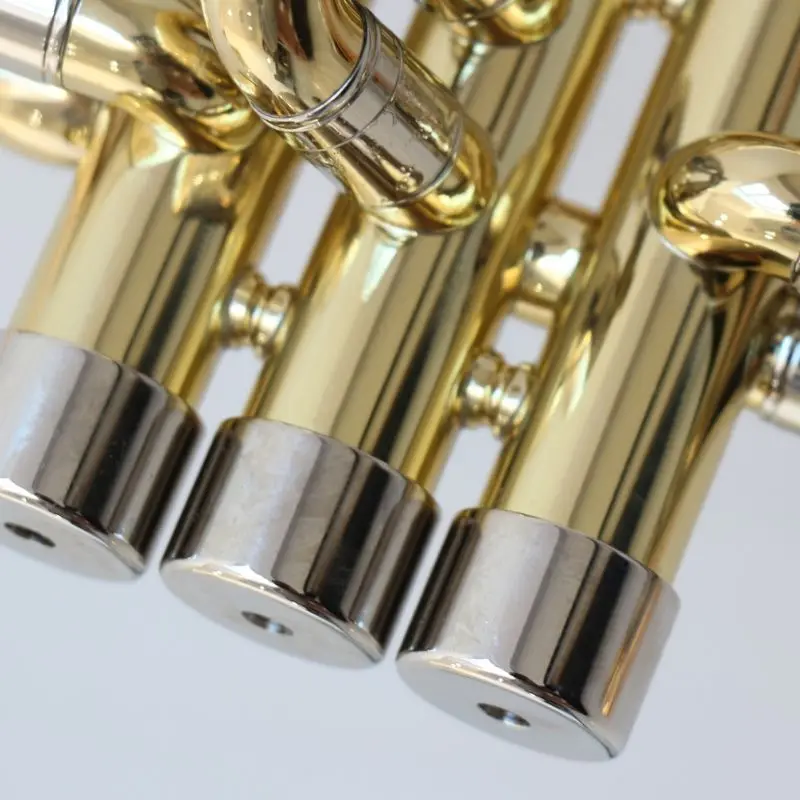 Professional Bb Tone Trumpet Brass Body Gold Brass Bell Full Cupronickel Slides Wind Instrument For Music Player Band Practice