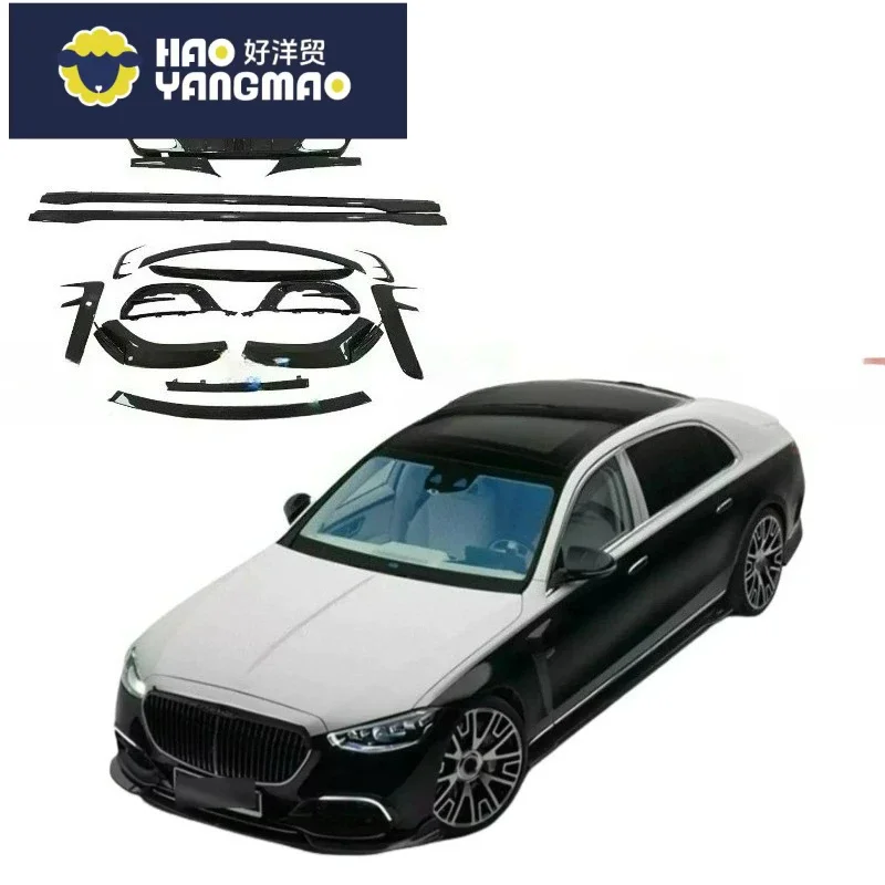 Suitable for Top-Tier FORBenz W223 S480 S580 S680 Easy-Install Body Kit Dry Carbon Fiber 2021-2025 Front Lip Diffuser Side Skirt
