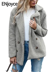 Women Fuzzy Fleece Jacket 2024 Winter Warm Open Front Cardigan Coats Teddy Bear Sherpa Jackets Outwear Pockets