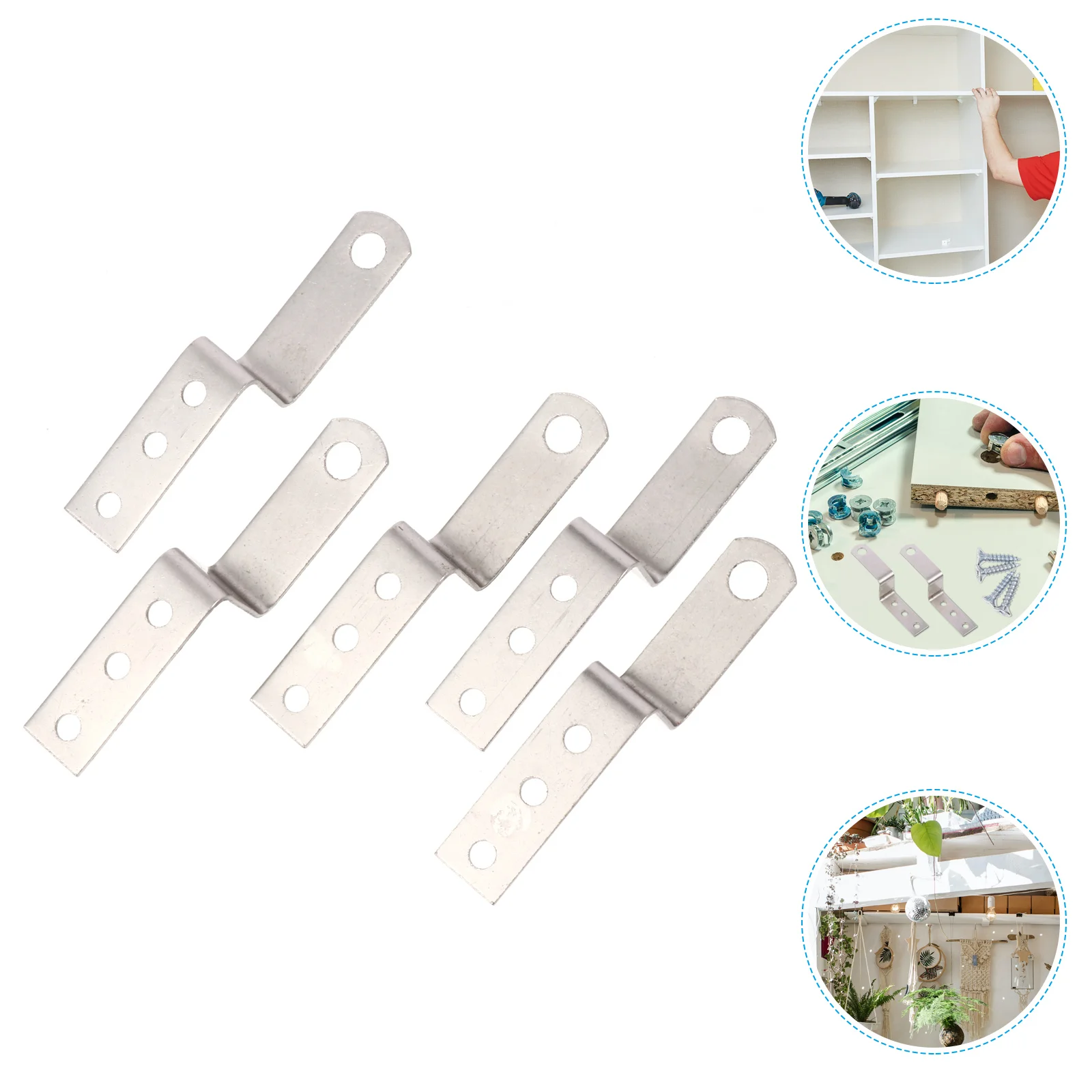 10 Pcs Corner Code Z Shaped Picture Hanger Kit Hanging Holder Iron Bracket Trapezoidal