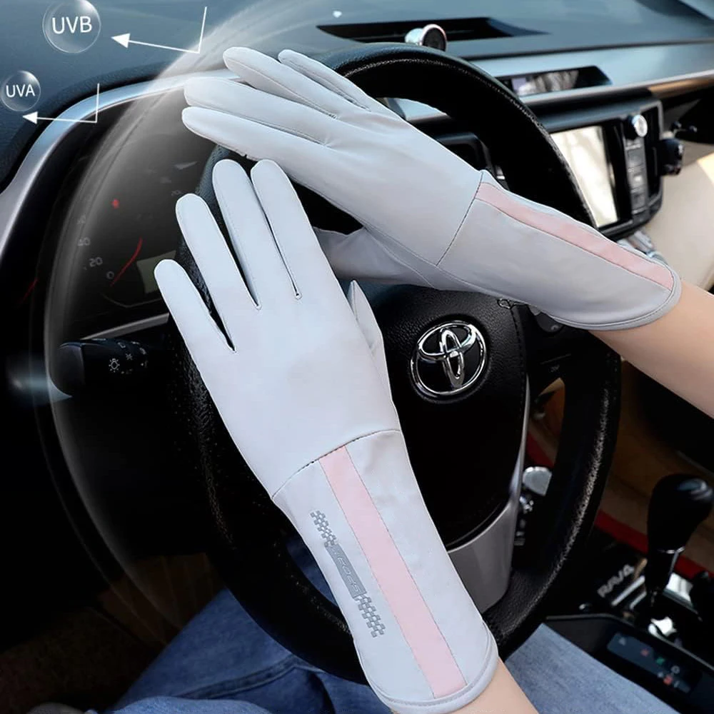 1 Pair Breathable Lightweight Sun Protection Gloves,Ultra-Thin Non-Slip UV Shield,Breathable & Stylish, for Outdoor,Elastic Fit