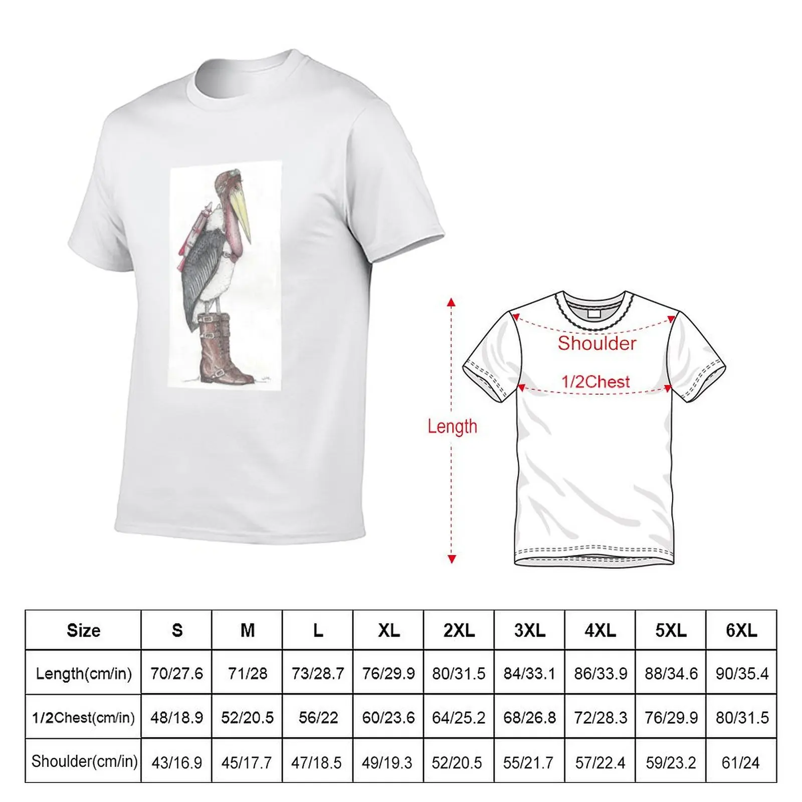 Steampunk stork in buckle boots T-Shirt funny gifts customs design your own mens t shirt