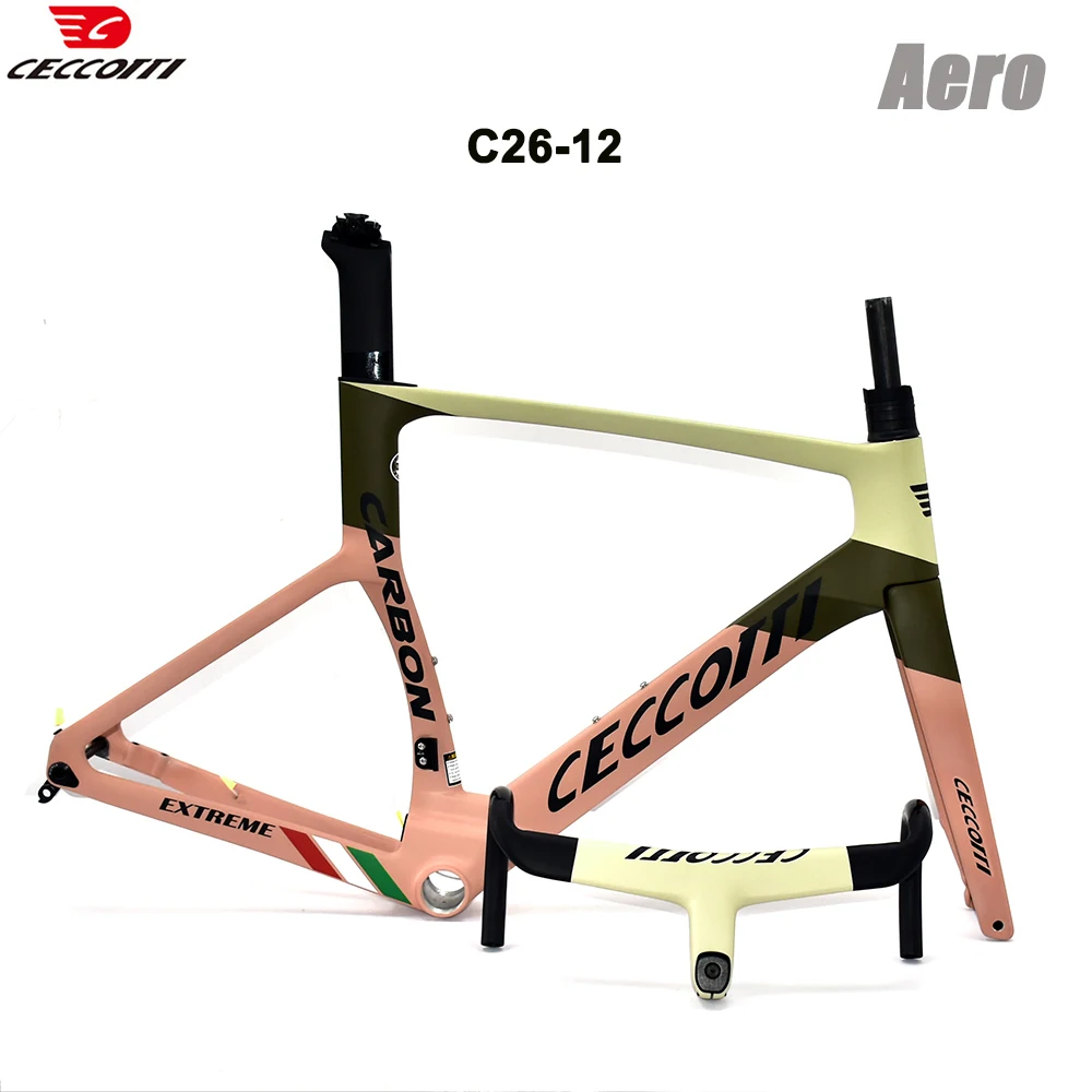 

Модель CECCOTTI RF26, рама для шоссейного велосипеда с дисковым тормозом, подходит для колес 700C и шин 32 мм, полный внутренний трос, комплект рамы для велосипеда, дорожный