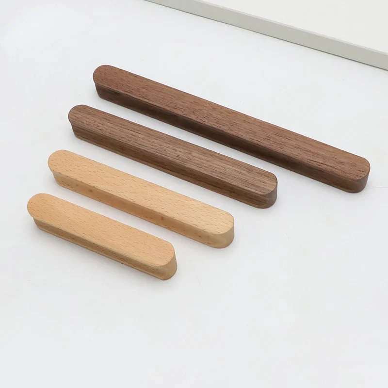 Cabinet Door Wooden Handle Cupboard Door Handle Beech Black Walnut Drawer Log Solid Wood Small Handle Dresser Kitchen Handles