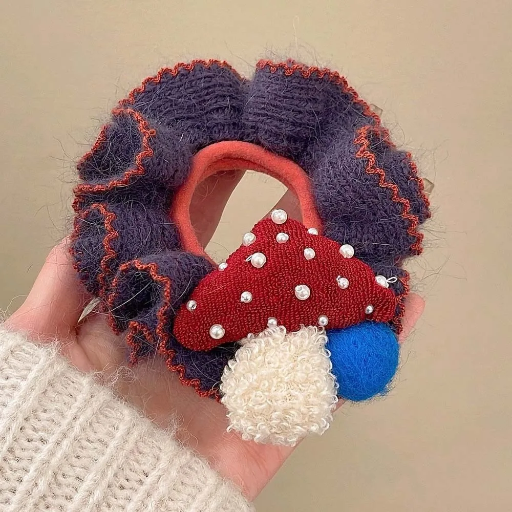 

Large Intestine Circle Knitted Hair Ring Embroidered Cat Horse Scrunchie Elastic Dog Cartoon Animal Hair Rope Ponytail Holder