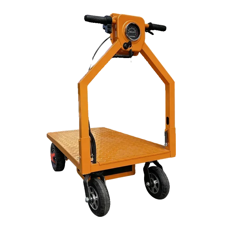 

Electric Hand Push Flatbed Truck Foldable Small Trolley for Construction Site Loading Delivery And Handling Cross-Border