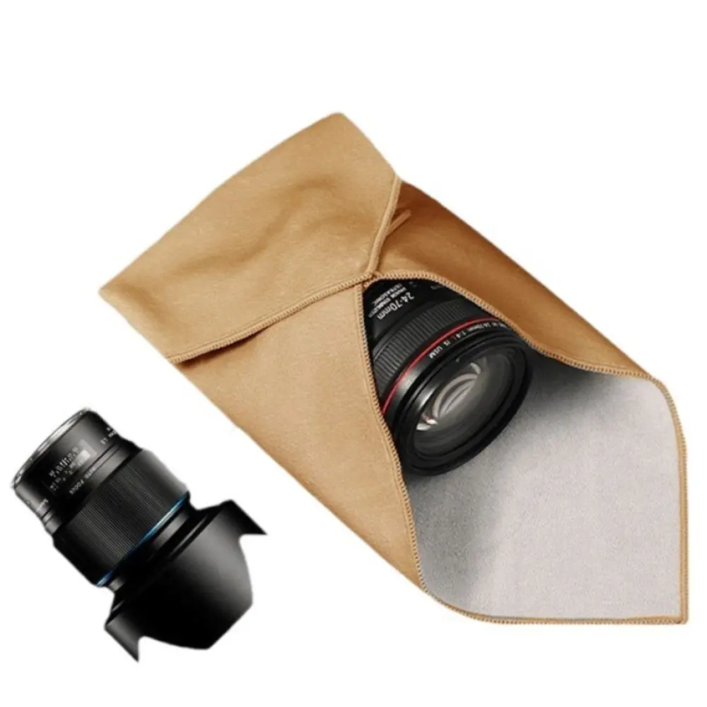 Sac de rangement pour appareil photo auto-adhésif en tissu pliant, tissu d'emballage pour appareil photo de photographie, enveloppe de protection anti-rayures, résistante à l'usure