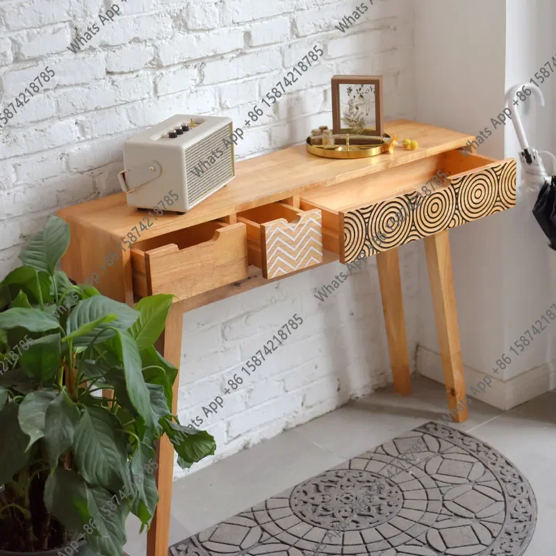 

X5 Nordic Solid Wood Entrance Table Japanese Furniture Simple Strip Table Home Decoration Designer