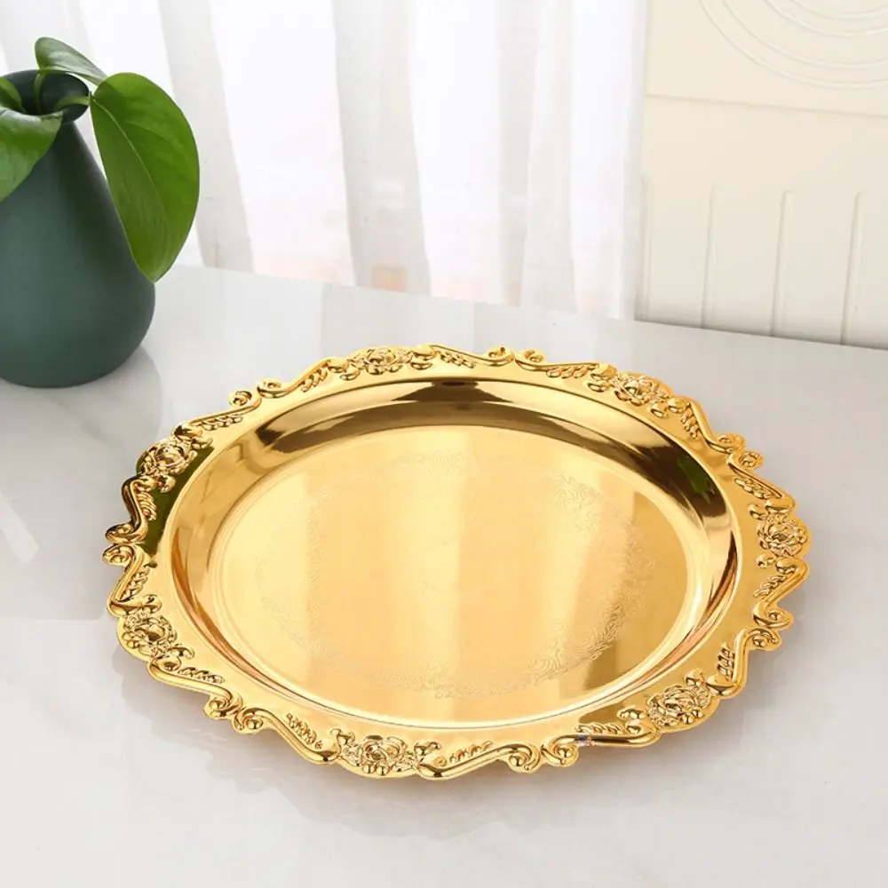 

European Style Iron Storage Tray Creative Exquisite Tea Cup Holder Portable Multi-Function Display Plate Home