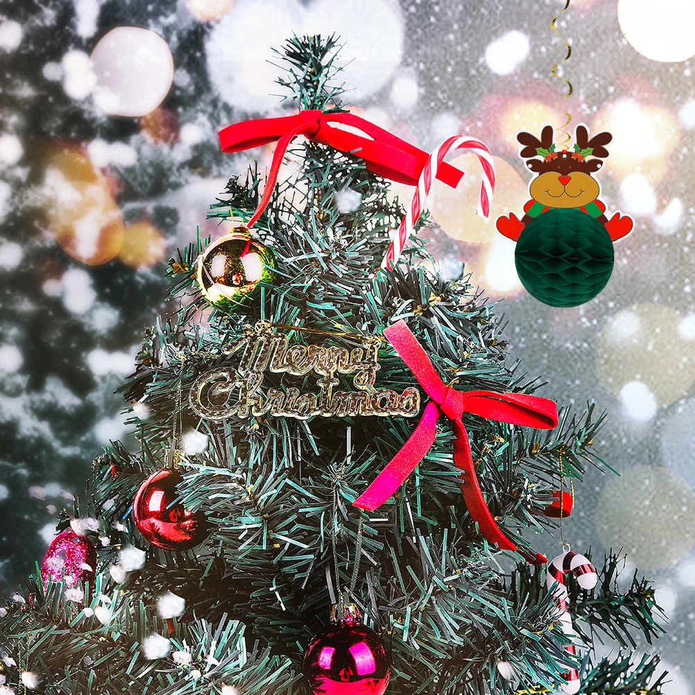 

Christmas Paper Pendant Spiral Hanging Decor 3D Honeycomb Shaped Reindeer naments Christmas Tree Home Party Decorations