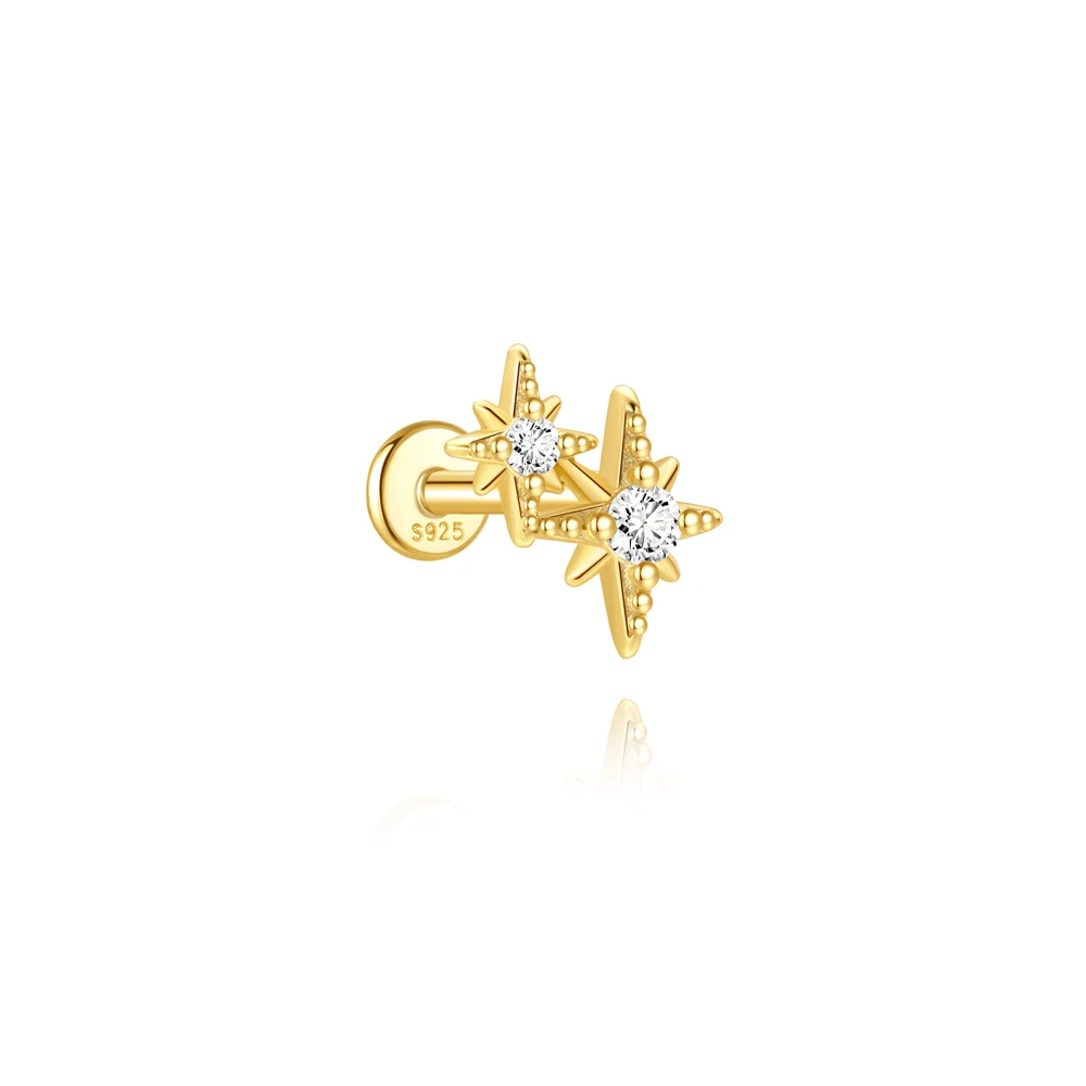CANNER Zilver 925 Sterling Piercing voor Vrouwen Hartvormige Kleine Oorknop Sieraden Platte Achterkant Oorknopjes voor Helix Tragus Daith