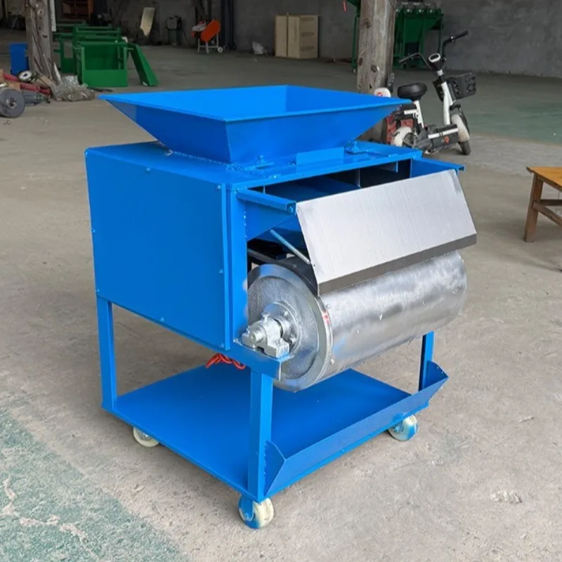 Small Vibrating Single Roller Magnetic Separator Iron Remover for Aluminum Filings Chips Machine Tool Magnetic Separator