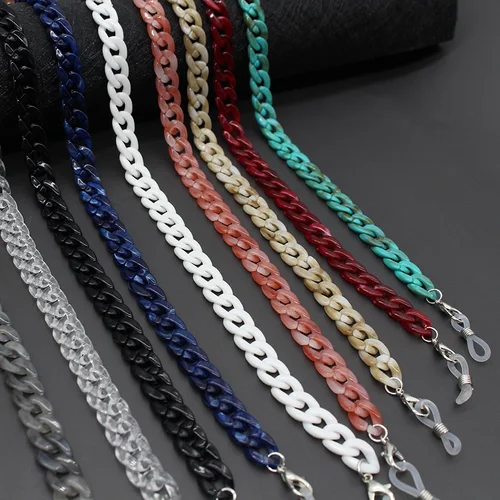 Gafas de sol de cristal acrílico a la moda, cadena para gafas, máscara, cordón colgante, correa, oculaires, cordón de moda para el cuello, accesorios de joyería para mujer