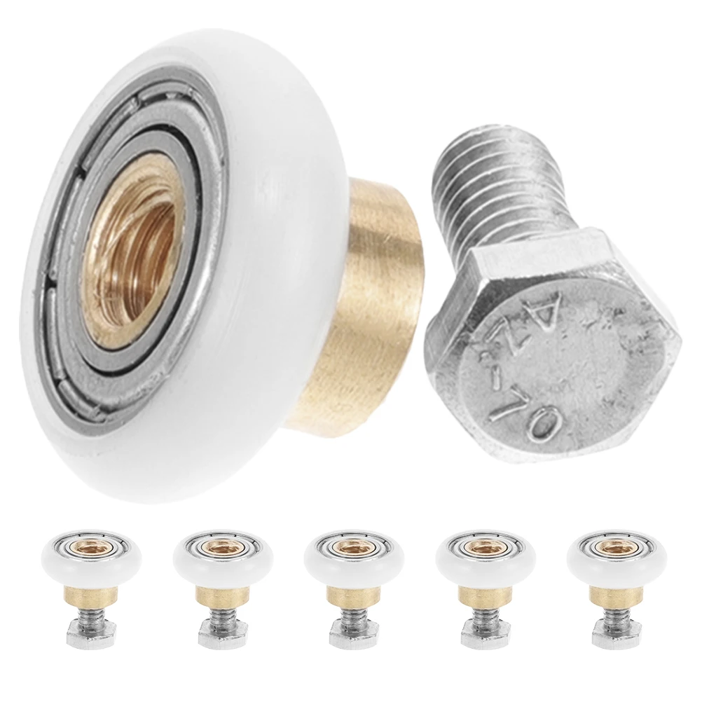 

1 Set Rollers Runners Sliding Pulley Copper Bearing Screws Smooth Quiet Durable High Precision Replacement Parts Glass Shower