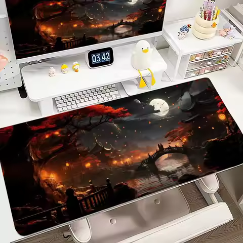 Shanshui Moon mouse pad large computer office gaming desk pads XXL rubber non-slip gaming keyboard mousepad long rubber desk mat