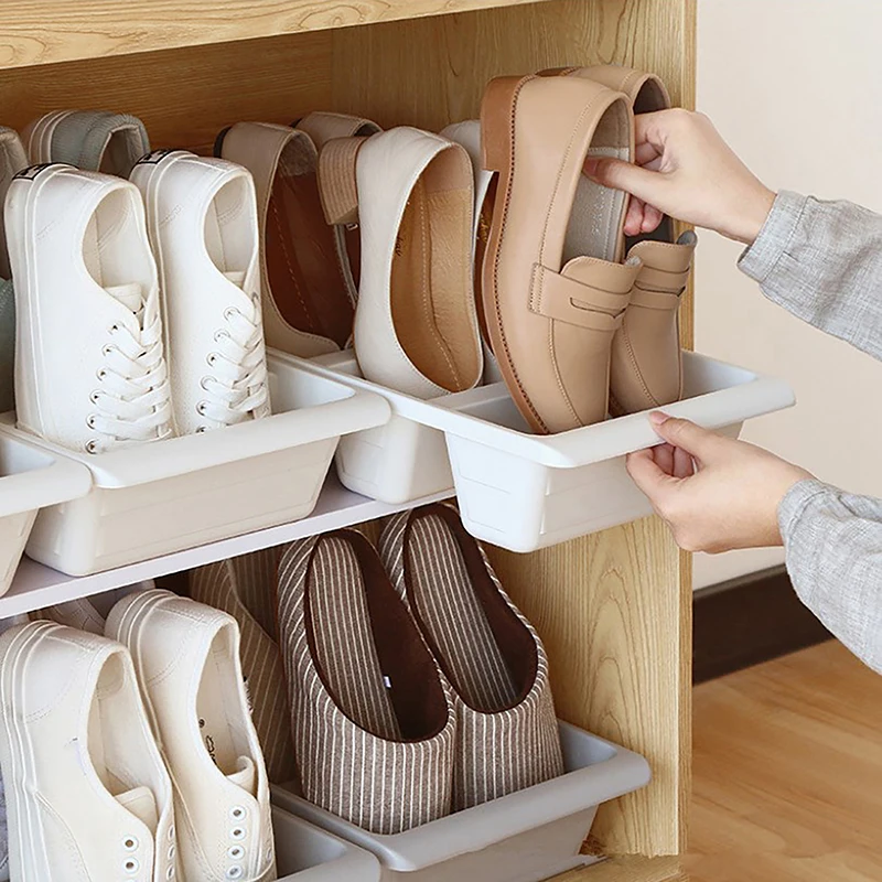 Simple Modern Nordic Style Vertical Economy Slippers Rack Space Organizer Plastic Shoe Cabinet Home Hotel Shoes Holder Storage