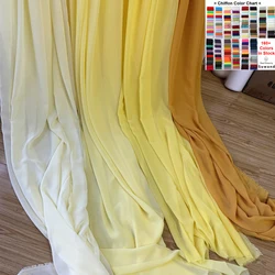 Yellow Orange Chiffon Fabric Bridal Wedding Party Decoration Georgette Handmade DIY Backdrops Curtain Dress Skirt Cloth Material