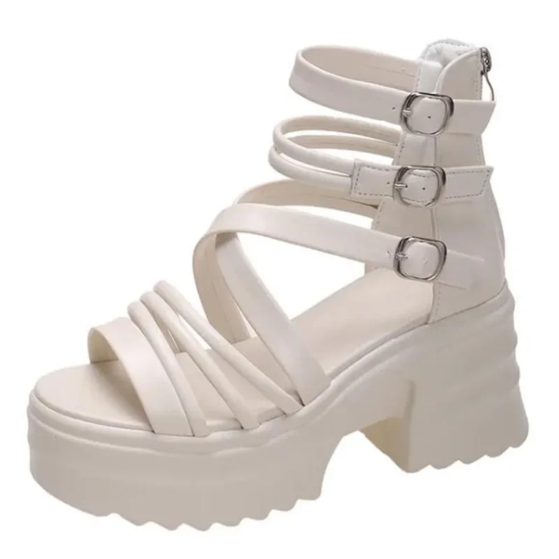 

НОВЫЕ брендовые летние сандалии, кроссовки на танкетке 9 см, женские пляжные шлепанцы, повседневные сандалии на высокой платформе, дышащие прогулочные тапочки