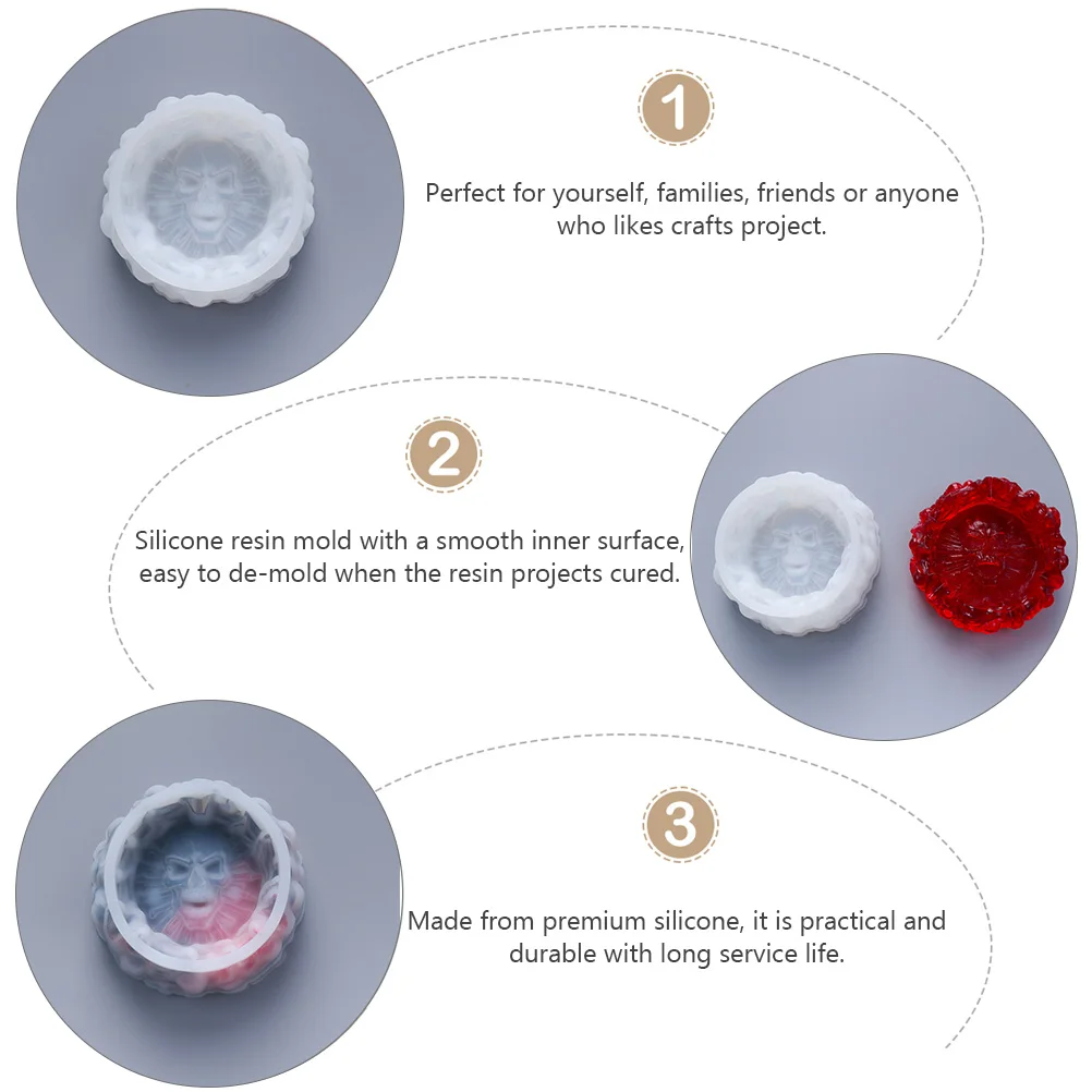 

Ashtray Mold Epoxy Resin Molds Skull Mould Crafts Crystal Silicone Silica Gel Making
