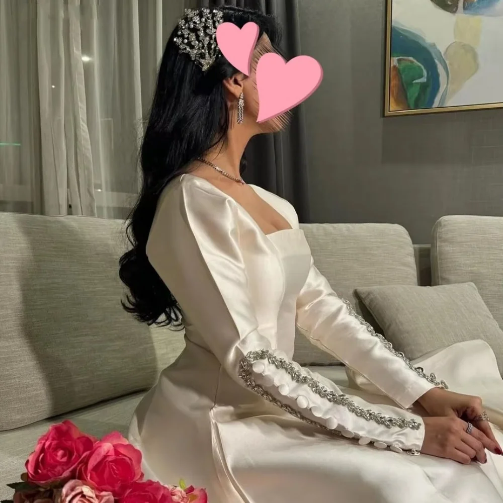 فستان سهرة رائع مكشكش مخصص بحورية البحر الساحرة مطرز بالخرز للحفلات الراقصة أنيق بأكمام طويلة فستان حفلات Fساتين Shres Fخ