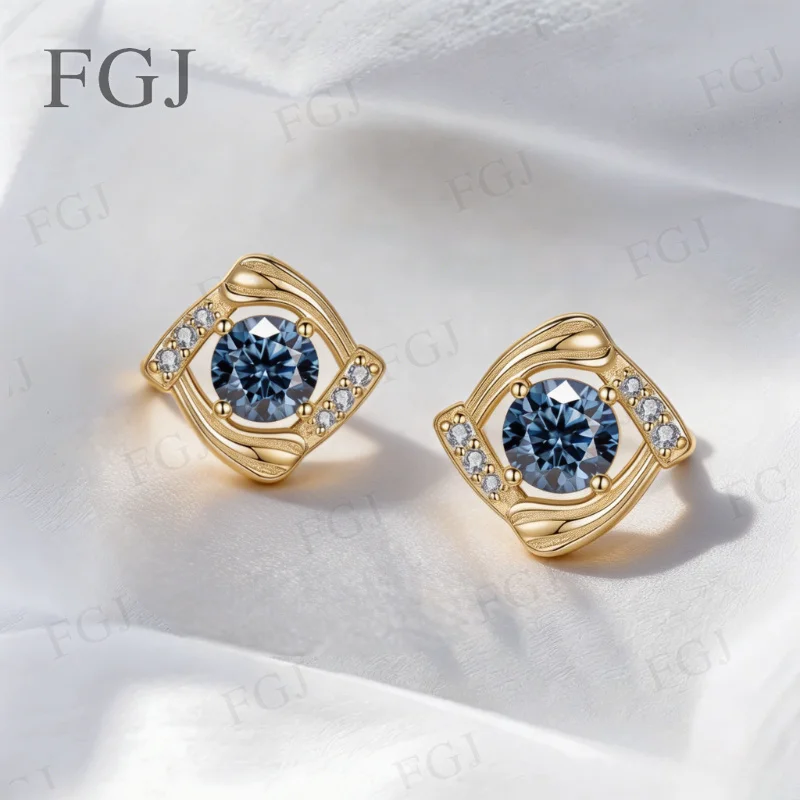 

1ct Moissanite Earrings D Color VVS1 S925 Sterling Silver Ear Stud for Woman Birthday Party High-End Fine Jewelry Gift