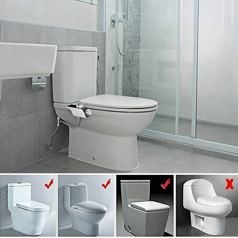 Hot And Cold Dual Spray Multifunctional Simple Installation Bidet No Electricity Smart Toilet Seat Butt Flusher