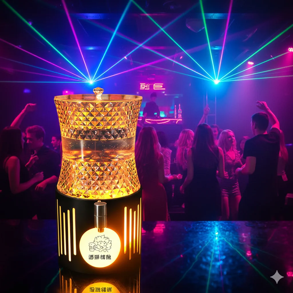 3-liter craft beer cannon, popular cocktail mixing barrel, bar and small tavern, cola and juice barrel, LED illuminated draft be