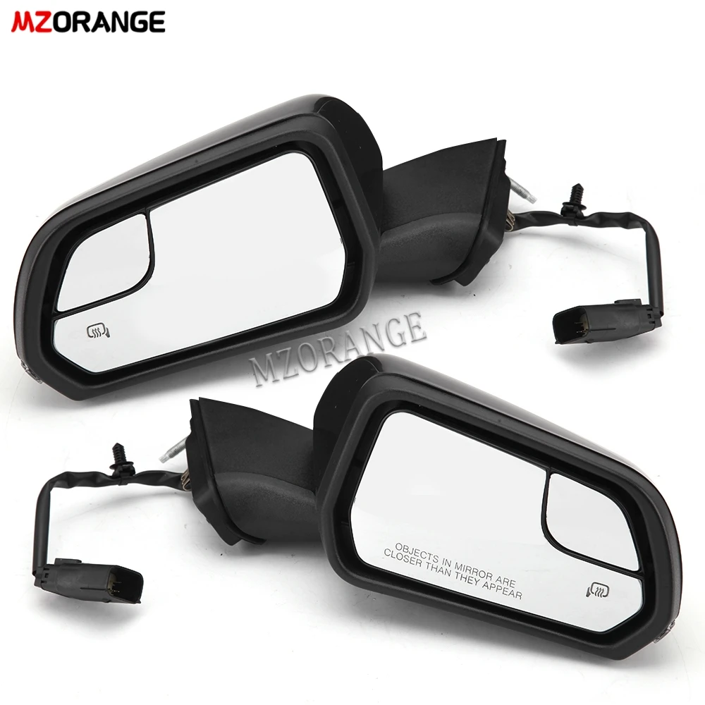 Car Door Wing Mirror for Ford Mustang 2015 2016 2017 2018 2019 2020 2021 Rear View Glass Lens assembly Black Bezel Replacement