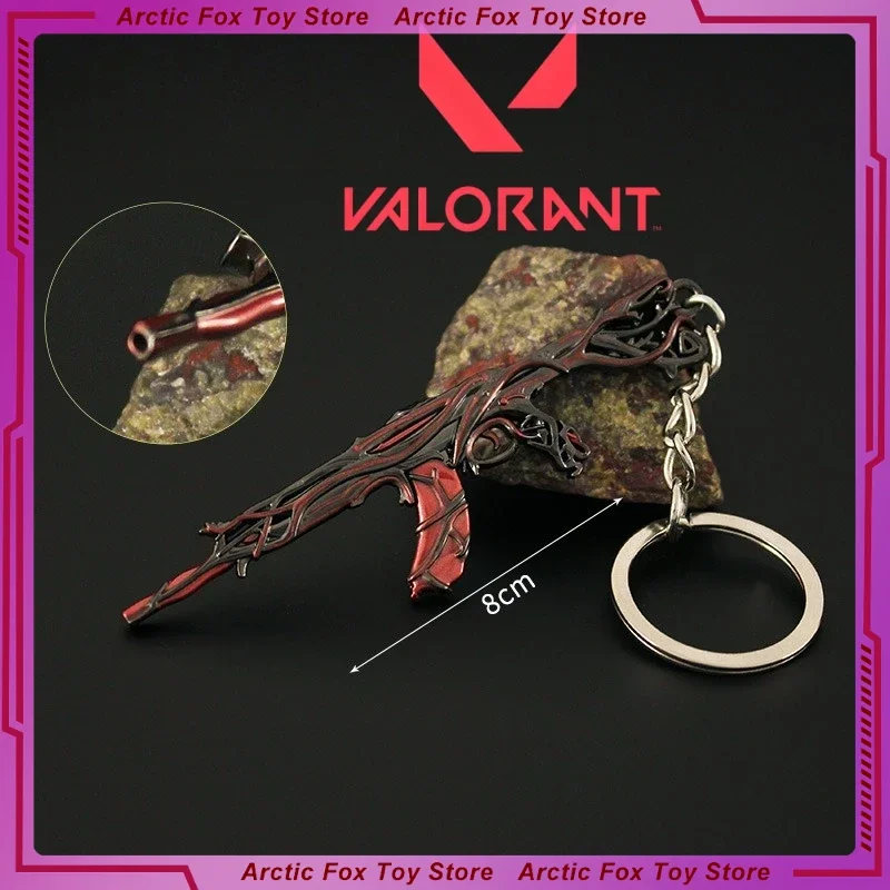 8cm valorant chaveiros gaias vingança laranja vandal periférico metralhadora arma de metal modelo jogo exibição presentes brinquedos para crianças