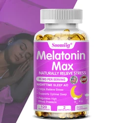 55 Mg Melatonin Capsules - Relieve Stress, Improve Insomnia, Promote Sleep Quality & Deep Sleep, and Help Eye Health