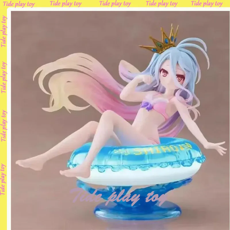 NO GAME NO LIFE Anime Figures Shiro Figures TAiTO Aqua Float Cute Girl PVC Statue Collectible Model Decoration Birthday Toy Gift