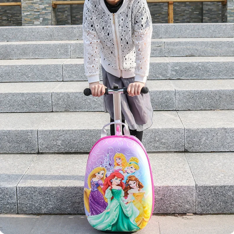 Disney Kids Cartoon princess suitcase with wheels Travel luggage children's scooter suitcase trolley bags for children gift