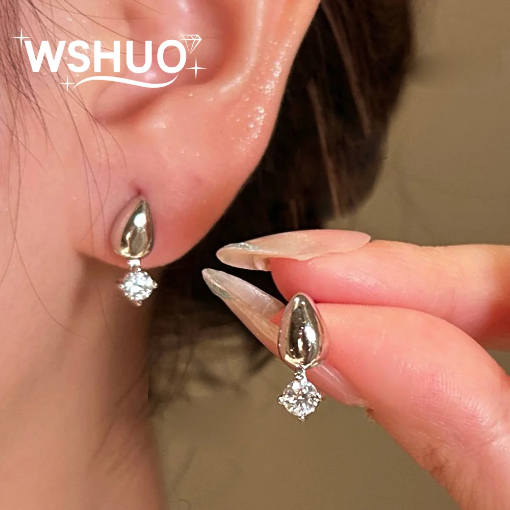 

0.3carat Elegant Moissanite Stud Earring with Gra Certificate 925 Sterling Silver Raindrop Ear Studs for Women Pass Diamond Test