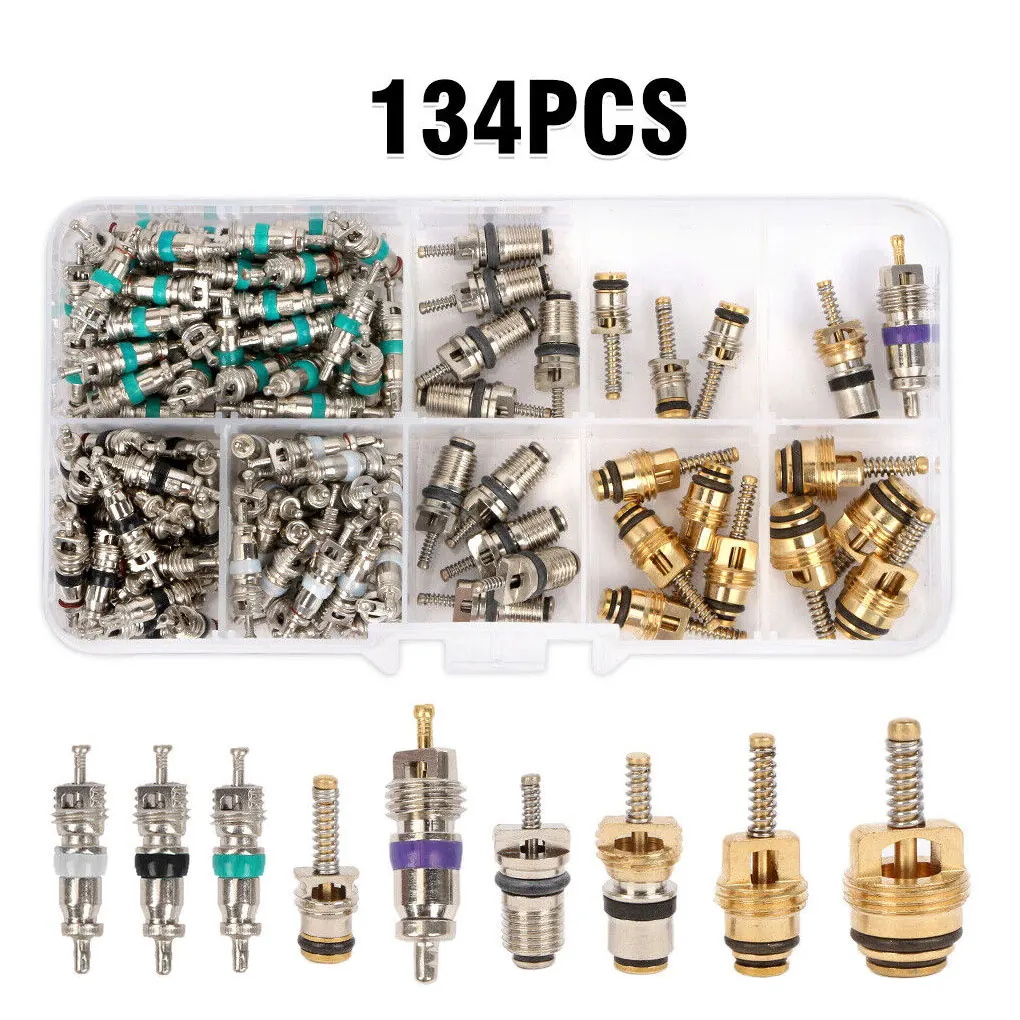 

Metal Durable Car Tire Assortment - Long-lasting And Dependable Real No Fading Conditioning Valve Core Car Assurance 134PCS