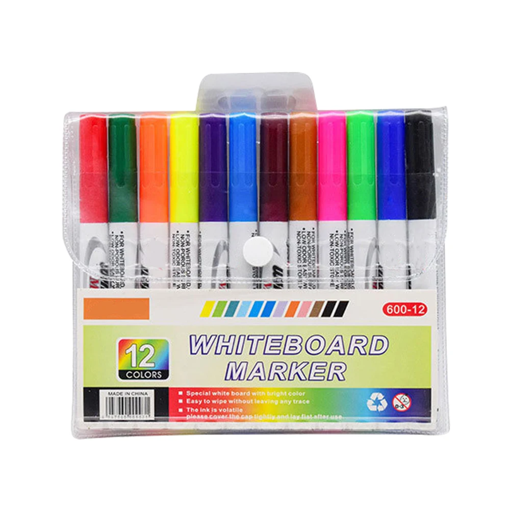 

12 Pcs Water Floating Pen Whiteboard Pens Erasable Marker Professional Markers Chalk Plastic for Student s