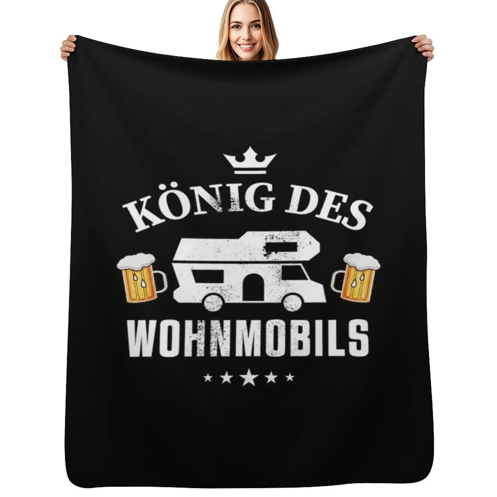 Король автодомов |   Плед Camping Geschenk для малышей, мягкий декоративный плед, летний, очень большой размер.