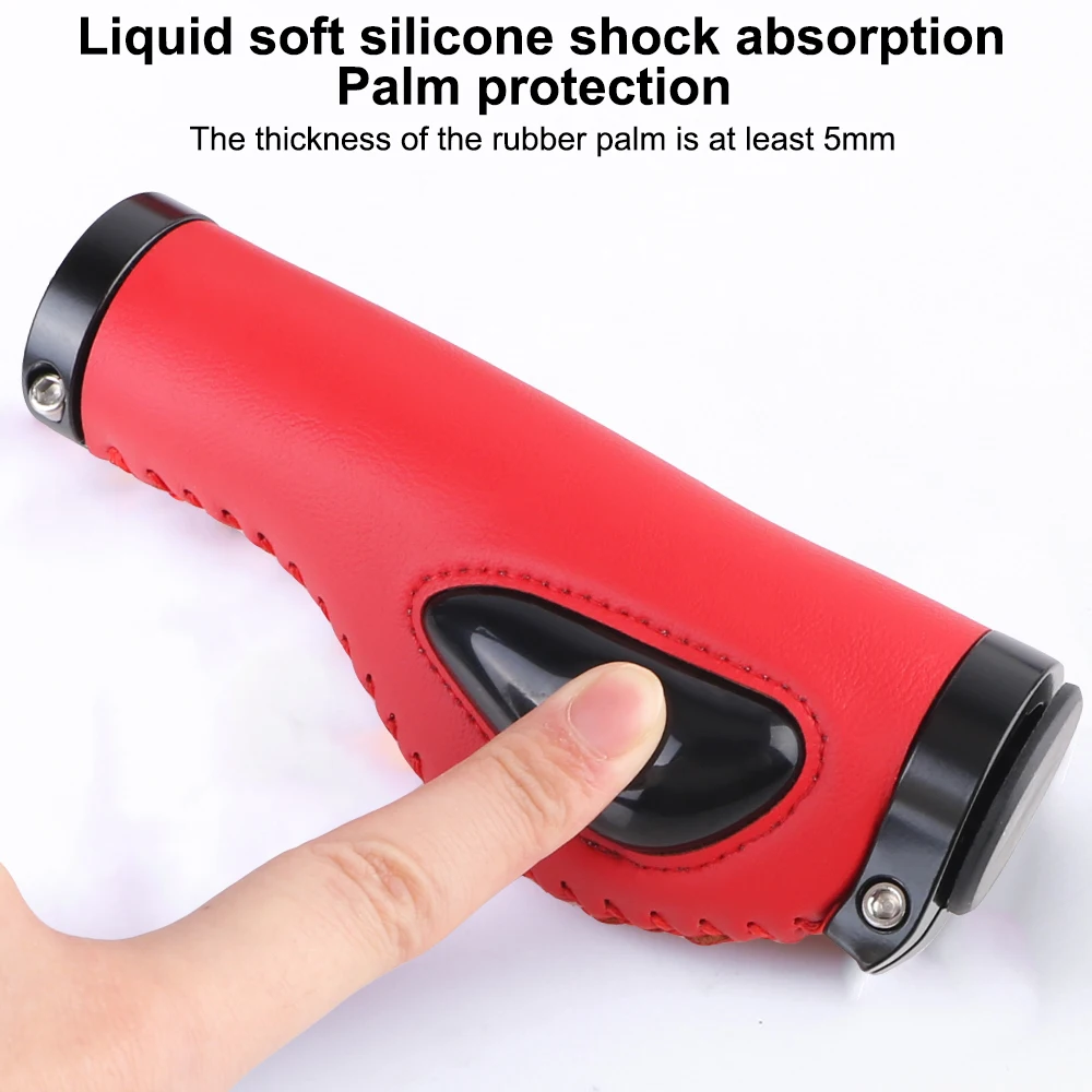 Mountain bike guiador apertos cobre protetor de palma guardas bola de carne de silicone líquido amortecido couro do plutônio acessórios da bicicleta