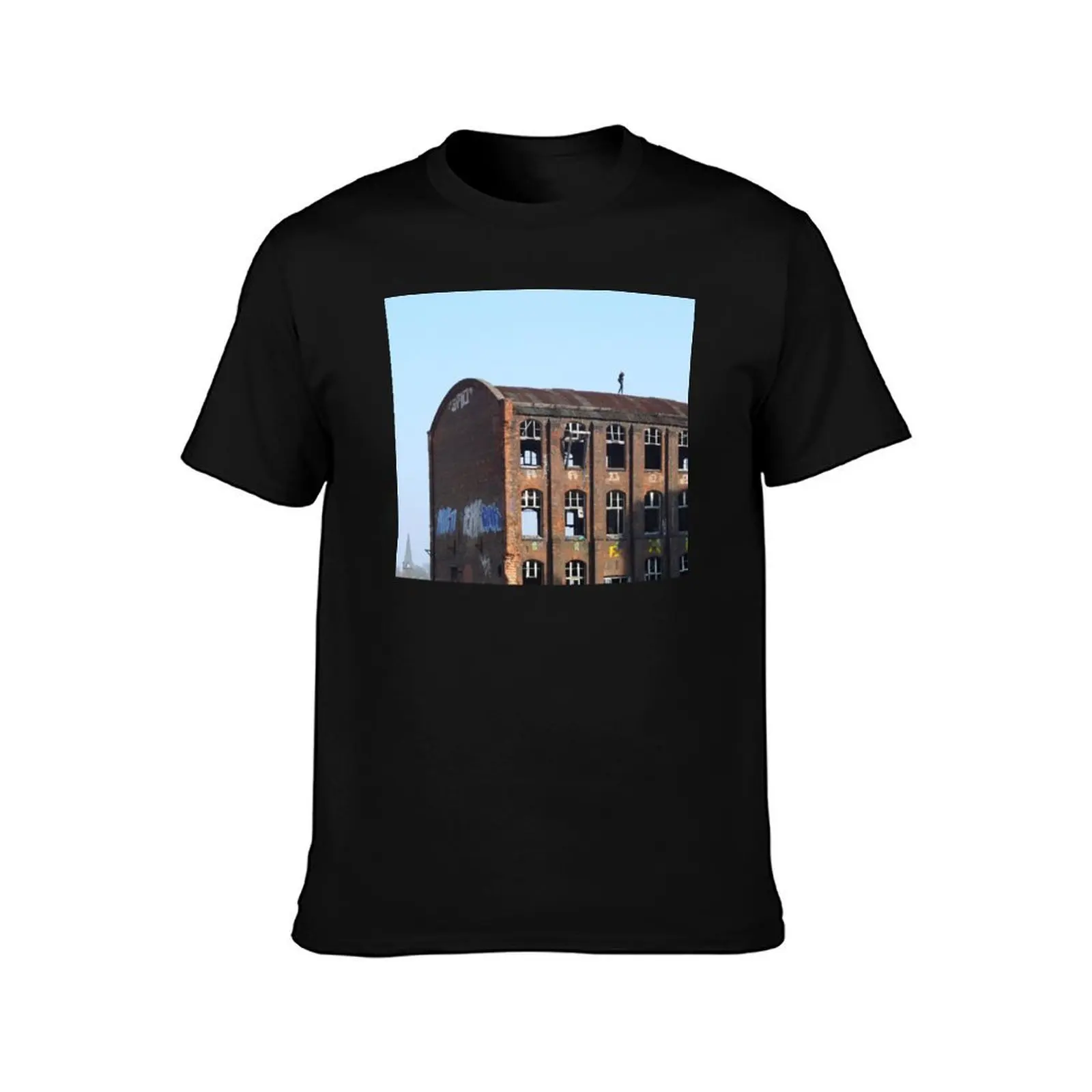 Girl on the Roof 01.0, Lost Places T-Shirt, Summer Casual Cotton Tee, Oversized Streetwear Tops, Vintage Graphic Print