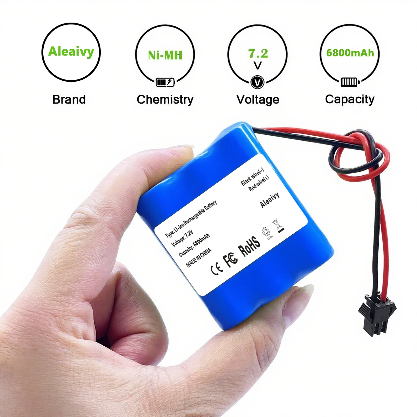 

2S3P 7.2V/8.4 6800mAh Lithium Ion Rechargeable Battery Pack for RC Car Boat Model Toy Emergency Exit LED Light Long Life